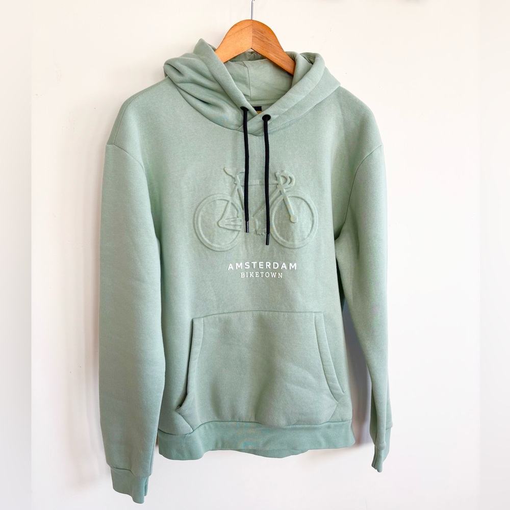 Fox Amsterdam Biketown Embossed Hoodie Sweatshirt Sea Green